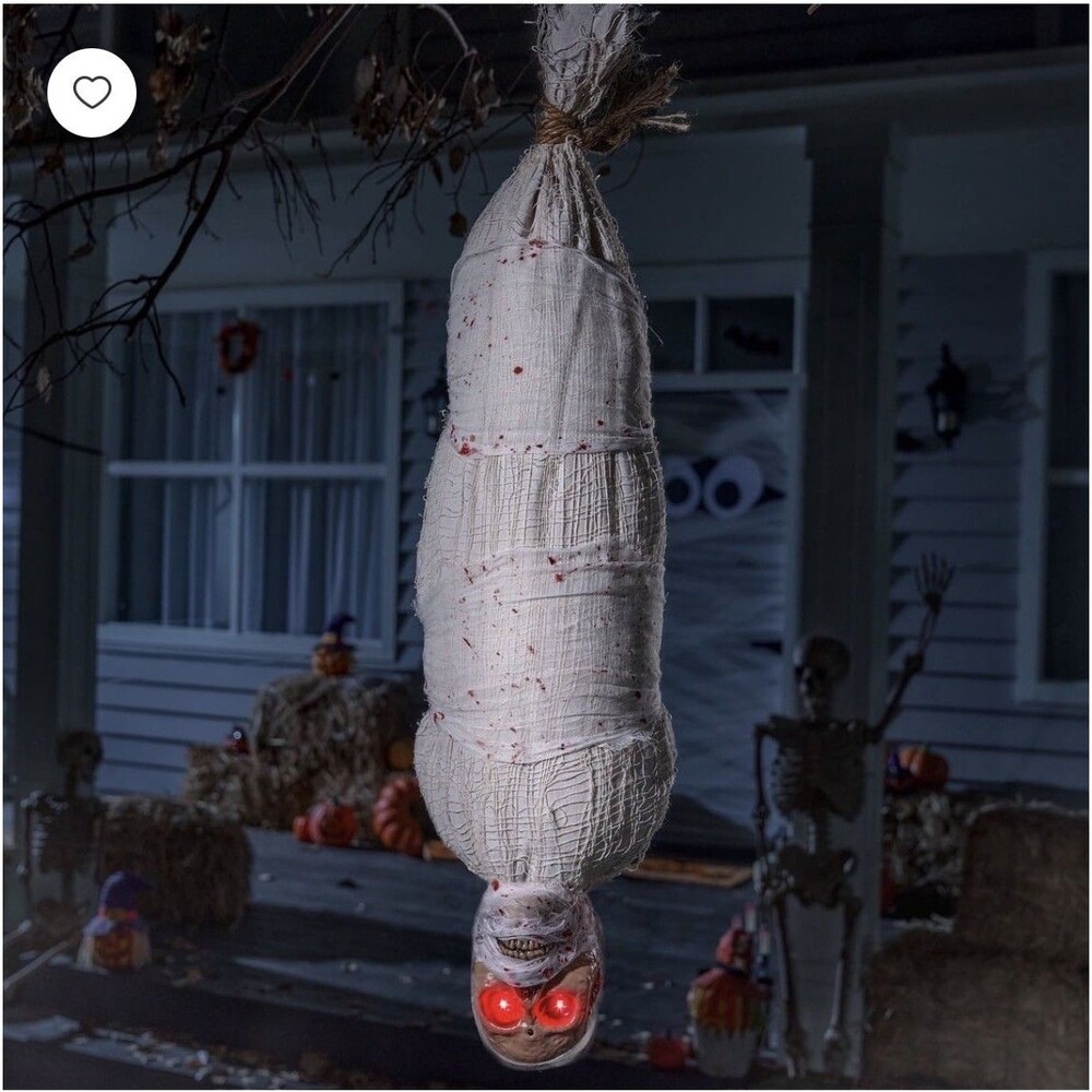 Spooky Spirit Halloween Motion censored  Moving w/ sound hanging skeleton mummy